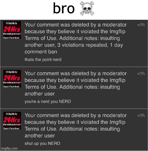 24 hour ban cuz of a joke | bro ☠️ | made w/ Imgflip meme maker