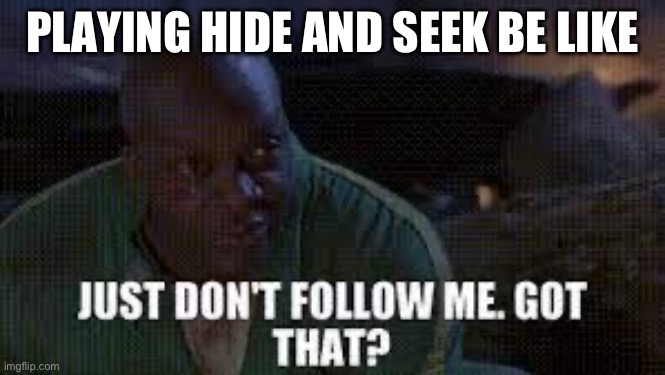 They always follow | PLAYING HIDE AND SEEK BE LIKE | image tagged in funny,funny meme | made w/ Imgflip meme maker