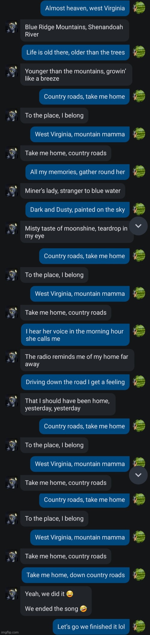 Country roaaaaads | made w/ Imgflip meme maker