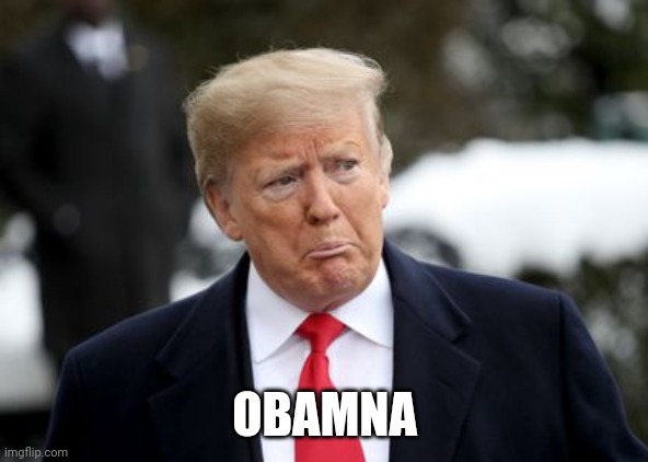 Sad Donald Trump | OBAMNA | image tagged in sad donald trump | made w/ Imgflip meme maker