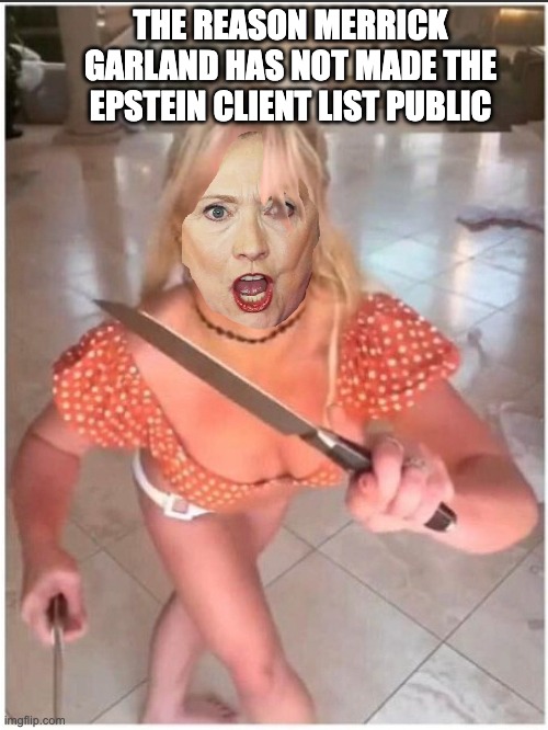 THE REASON MERRICK GARLAND HAS NOT MADE THE EPSTEIN CLIENT LIST PUBLIC | image tagged in hillary,epstein client list | made w/ Imgflip meme maker