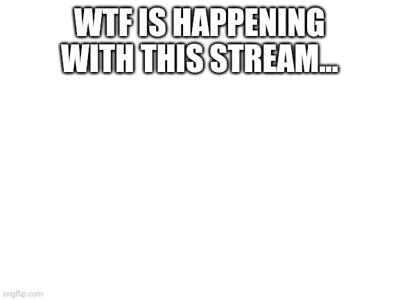 Blank White Template | WTF IS HAPPENING WITH THIS STREAM... | image tagged in blank white template | made w/ Imgflip meme maker