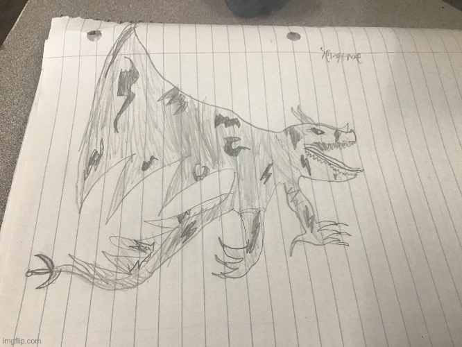 A Fnaf dragon one of my friends wanted me to draw | image tagged in foxy fnaf 4 | made w/ Imgflip meme maker