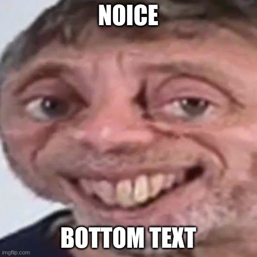NOICE BOTTOM TEXT | image tagged in noice | made w/ Imgflip meme maker