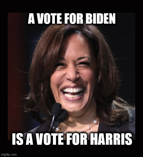 a vote for Biden is a vote for Harris | A VOTE FOR BIDEN; IS A VOTE FOR HARRIS | image tagged in biden 2024,kamala harris 2024,corruption,incompetence | made w/ Imgflip meme maker