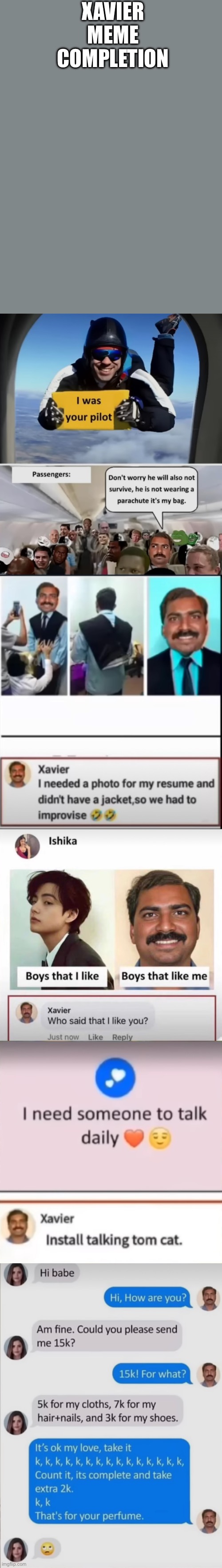 XAVIER MEME COMPLETION | made w/ Imgflip meme maker