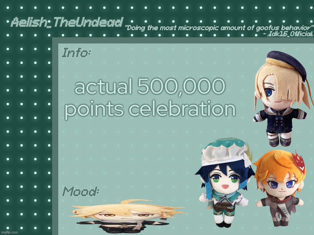 yippee | actual 500,000 points celebration | made w/ Imgflip meme maker