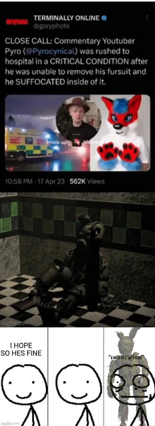 Oh no | image tagged in springtrap,fnaf,furry,oof | made w/ Imgflip meme maker