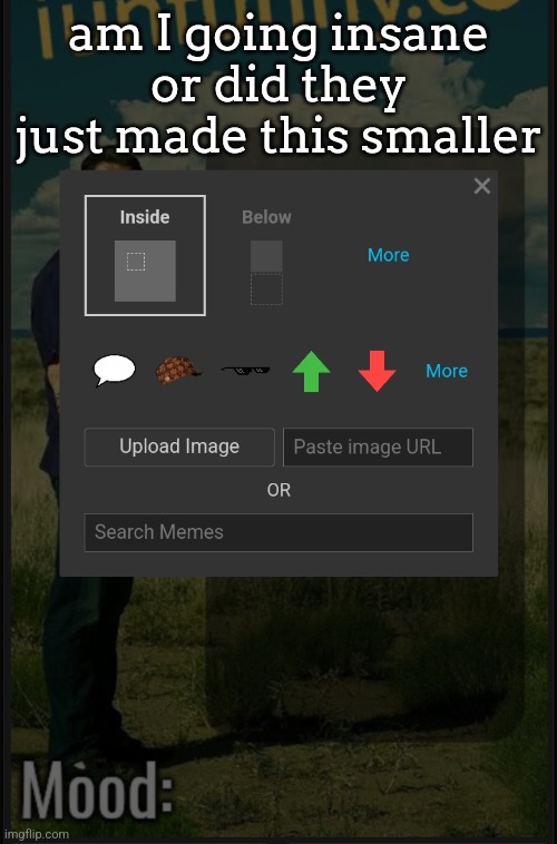 am I going insane or did they just made this smaller | made w/ Imgflip meme maker