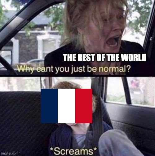 France be like | THE REST OF THE WORLD | image tagged in why can't you just be normal,france | made w/ Imgflip meme maker