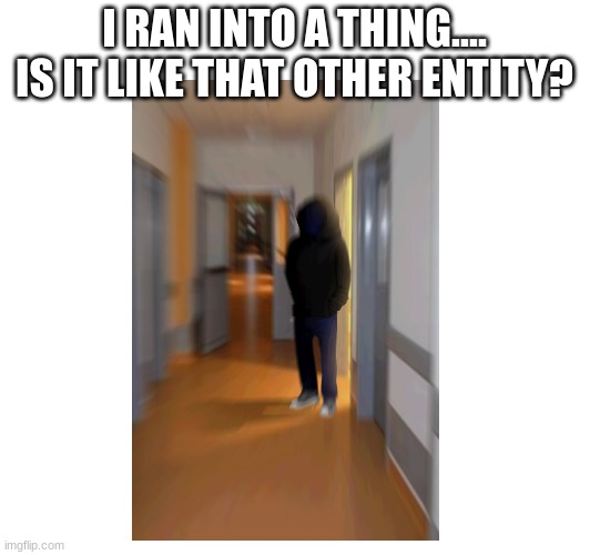 I RAN INTO A THING.... IS IT LIKE THAT OTHER ENTITY? | image tagged in the backrooms | made w/ Imgflip meme maker