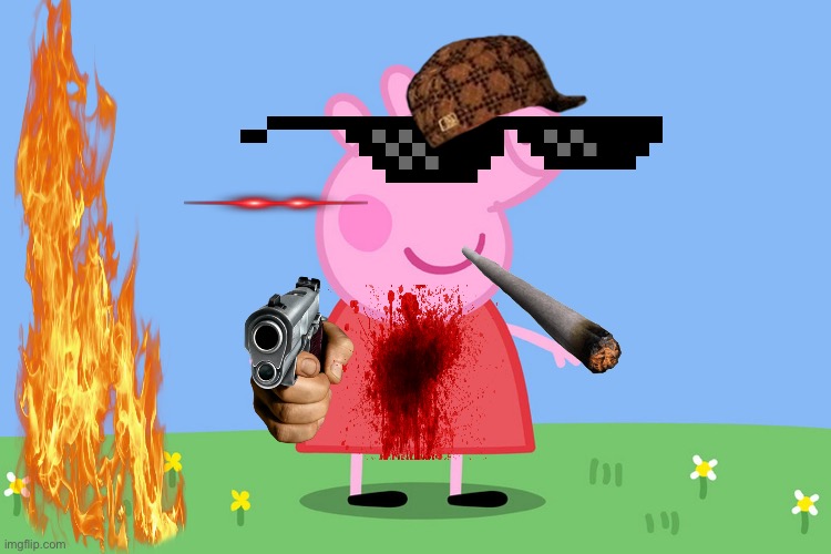 FOLLOW ME | image tagged in peppa pig,follow me,dumb,thug,gangster | made w/ Imgflip meme maker