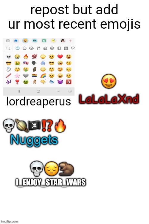I_ENJOY_STAR_WARS; 💀😔🦫 | made w/ Imgflip meme maker