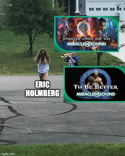 For someone who talks about redemption, he sure seems to hate songs that focus on it | ERIC HOLMBERG | image tagged in trumpet boy,rock and roll,dungeons and dragons,god of war | made w/ Imgflip meme maker