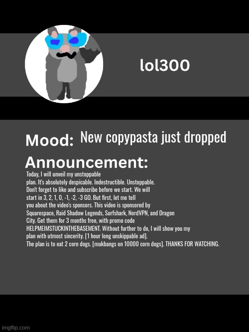 Lol300 announcement template v4 (thanks conehead) Imgflip