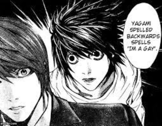 no wonder kira was evil | image tagged in yagami spelled backwards | made w/ Imgflip meme maker