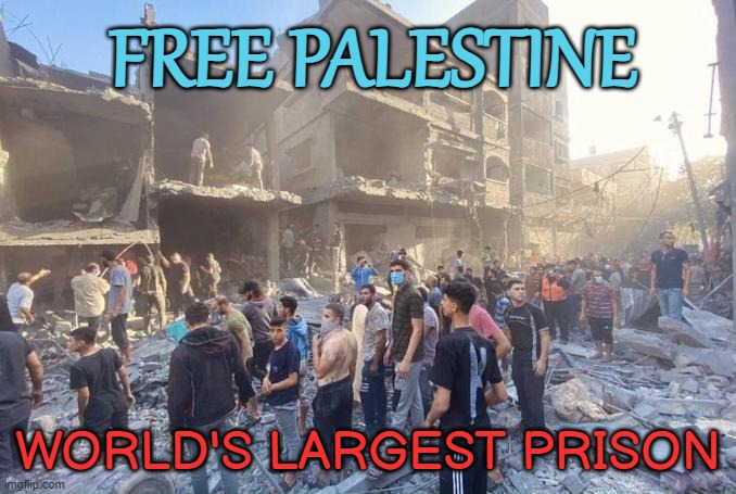 Free Palestine | FREE PALESTINE; WORLD'S LARGEST PRISON | image tagged in palestineforever,palestine,religion,war,middle east,iran | made w/ Imgflip meme maker
