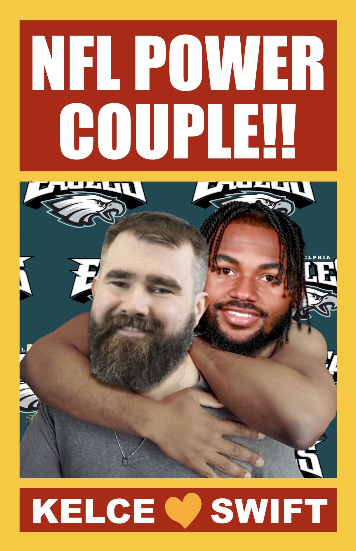 High Quality NFL Power Couple Kelce Swift Meme Blank Meme Template