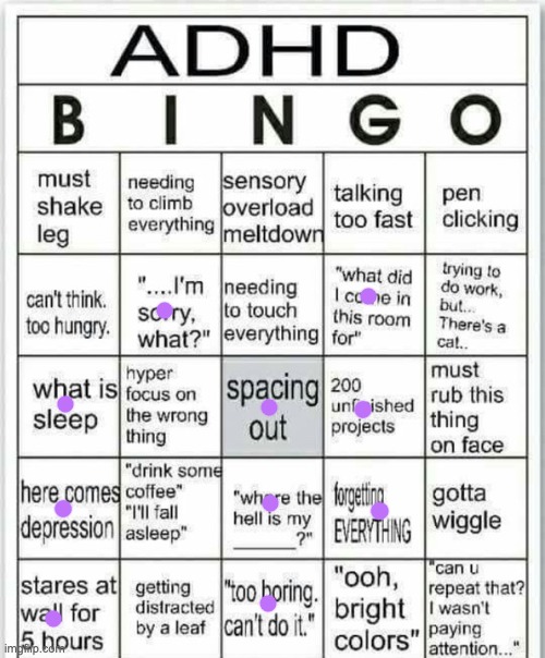 no bingo | image tagged in adhd bingo | made w/ Imgflip meme maker