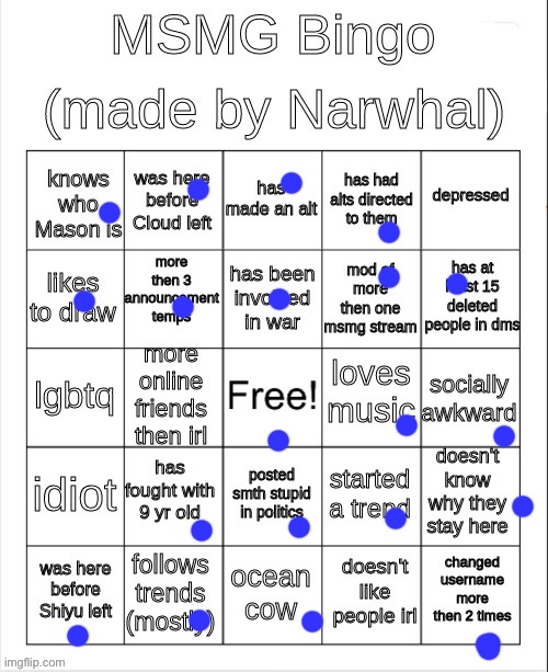 im bored | image tagged in msmg bingo | made w/ Imgflip meme maker