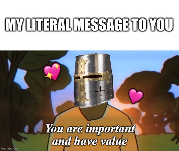 And you always will be <3 | MY LITERAL MESSAGE TO YOU; 💖; 🩷 | image tagged in you are important and have value,wholesome | made w/ Imgflip meme maker
