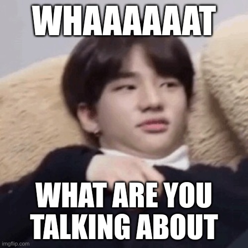 Hyunjin | WHAAAAAAT; WHAT ARE YOU TALKING ABOUT | image tagged in hyunjin | made w/ Imgflip meme maker