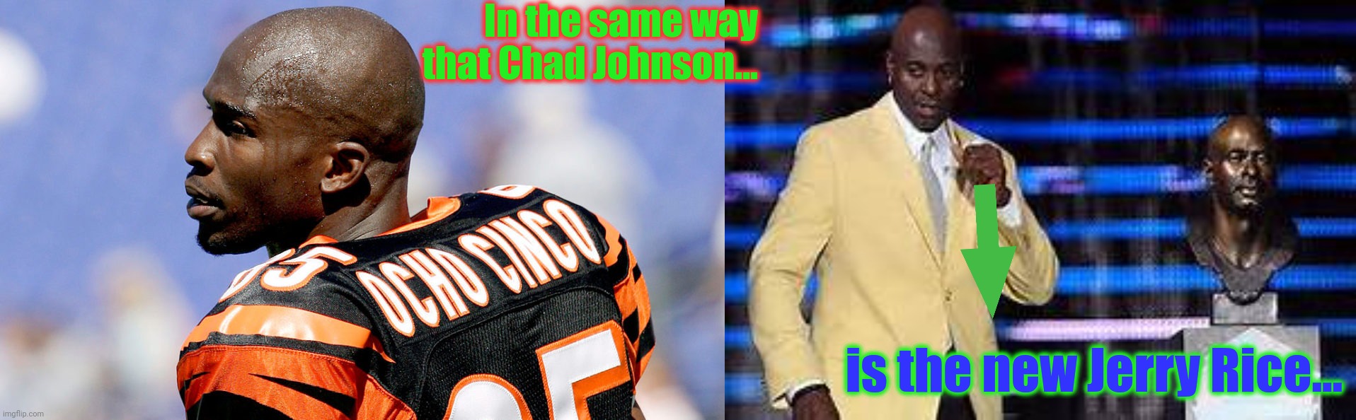 In the same way that Chad Johnson... is the new Jerry Rice... | image tagged in jerry rice | made w/ Imgflip meme maker