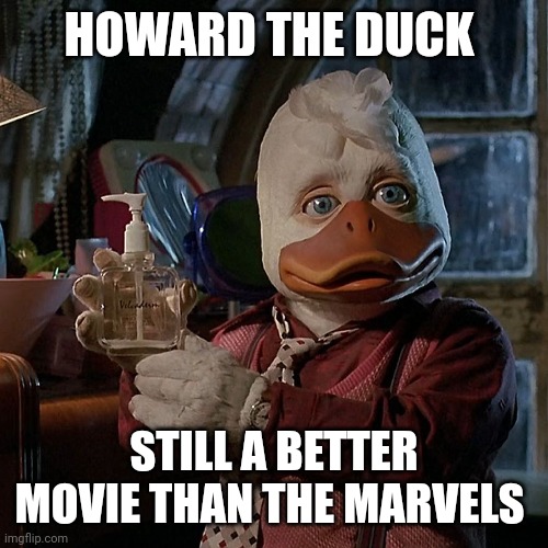 the marvels | HOWARD THE DUCK; STILL A BETTER MOVIE THAN THE MARVELS | image tagged in memes | made w/ Imgflip meme maker