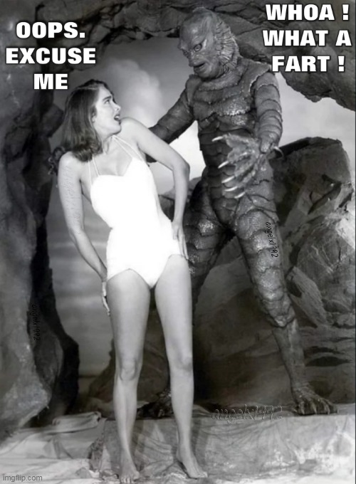 image tagged in fart,flatulence,monster,gas,creature from black lagoon,poots | made w/ Imgflip meme maker