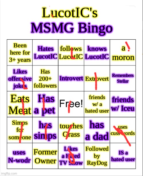 bro my dad passed away in march why you gotta do me like that. | image tagged in lucotic's ms_memer_group bingo | made w/ Imgflip meme maker