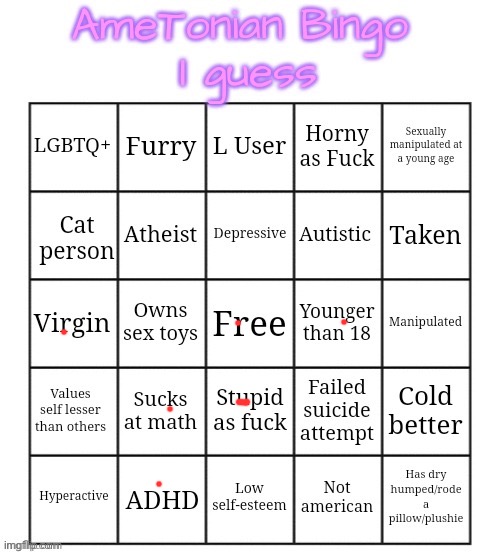 What kinda fucking bingo is this | image tagged in ametonian bingo | made w/ Imgflip meme maker