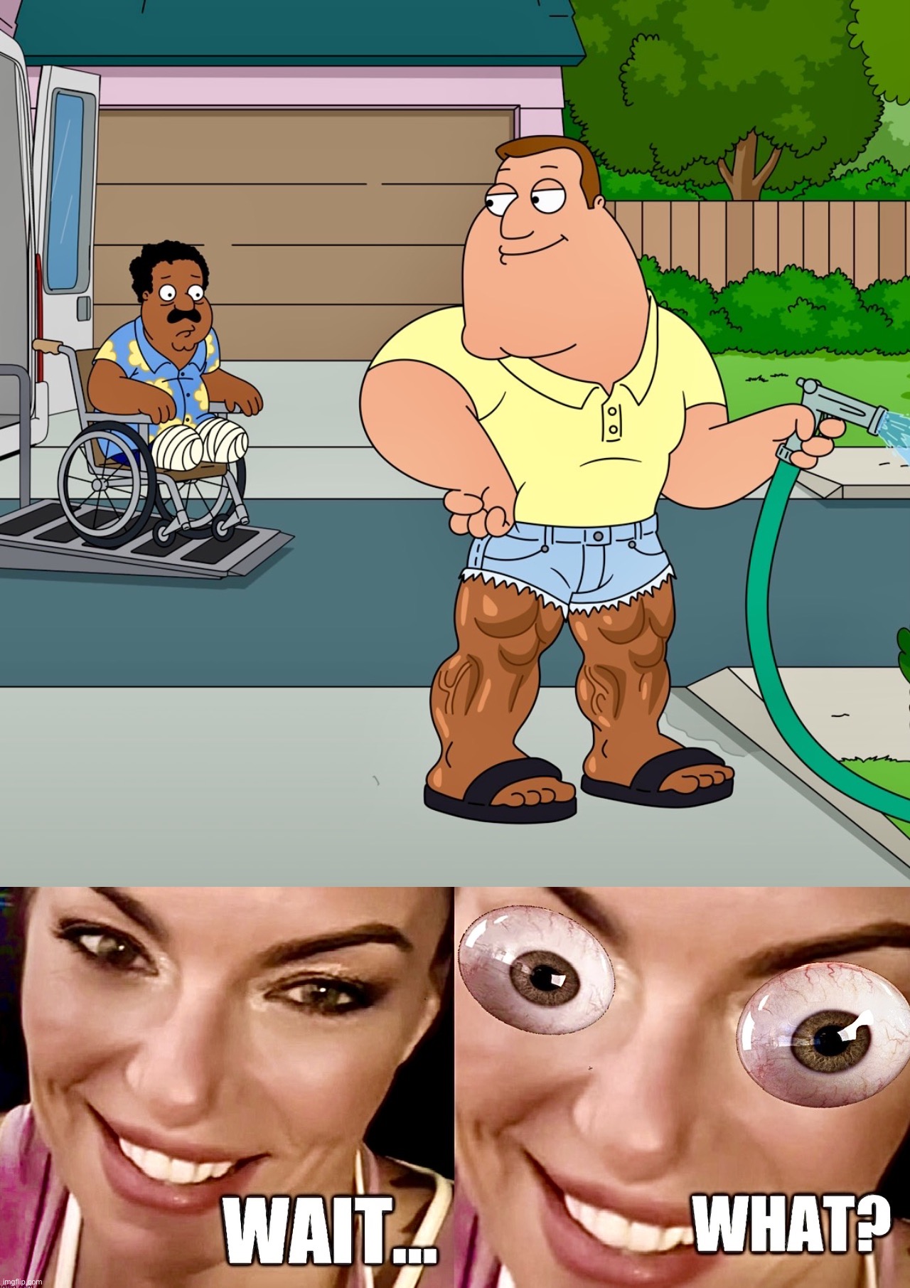 Misappropriation | image tagged in wait what,memes,family guy,cleveland,harvest,neighbors | made w/ Imgflip meme maker