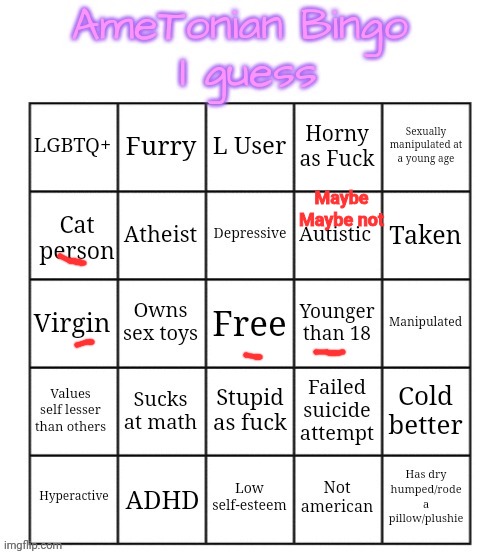 AmeTonian Bingo | Maybe
Maybe not | image tagged in ametonian bingo | made w/ Imgflip meme maker