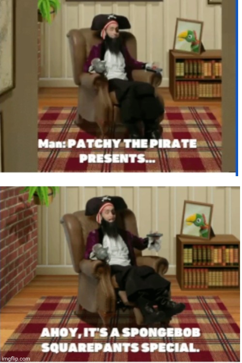 Patchy the pirate presenting Meme Template | image tagged in memes | made w/ Imgflip meme maker