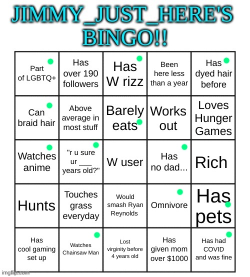 gm chat | image tagged in jimmy_just_here's bingo | made w/ Imgflip meme maker