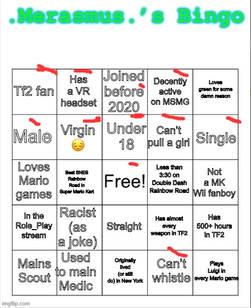 .Merasmus.’s Bingo | image tagged in merasmus s bingo | made w/ Imgflip meme maker