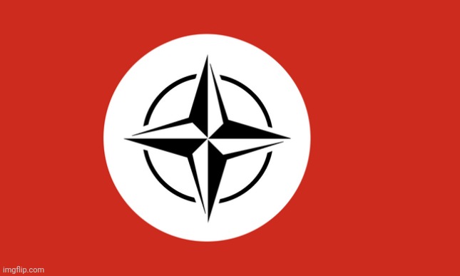 Nato flag in 2024 | image tagged in nato,flag,nazi,fascism,fascist,2024 | made w/ Imgflip meme maker