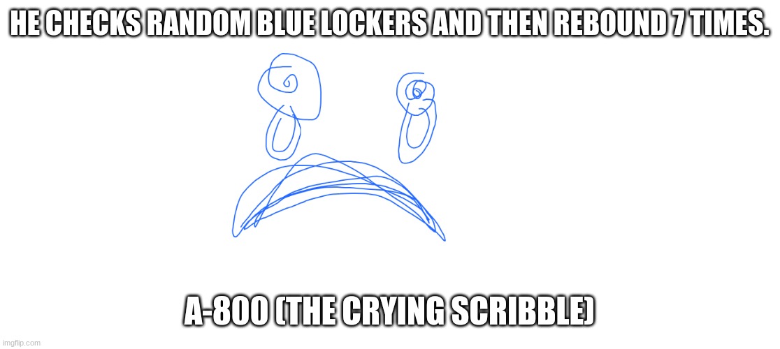 A-800 overview | HE CHECKS RANDOM BLUE LOCKERS AND THEN REBOUND 7 TIMES. A-800 (THE CRYING SCRIBBLE) | image tagged in scribble,rooms,roblox,beta,remastered | made w/ Imgflip meme maker
