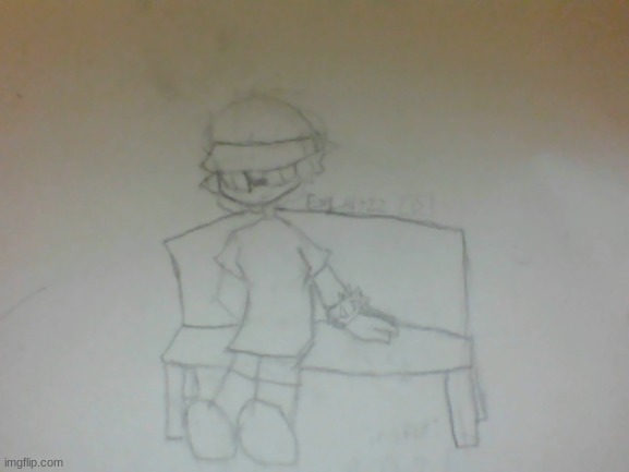 I drew my oc chilling on a bench (bonnie fan note: first submission woo!) | made w/ Imgflip meme maker