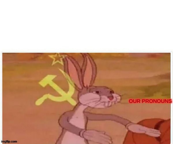 communist bugs bunny | OUR PRONOUNS | image tagged in communist bugs bunny | made w/ Imgflip meme maker