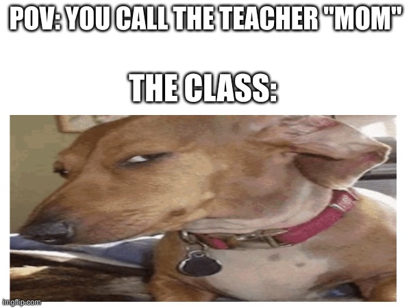 bruhhhhhhhhhhhh.................... | POV: YOU CALL THE TEACHER "MOM"; THE CLASS: | image tagged in fun | made w/ Imgflip meme maker