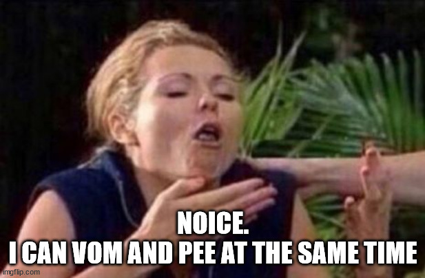 About to Puke | NOICE.
I CAN VOM AND PEE AT THE SAME TIME | image tagged in about to puke | made w/ Imgflip meme maker