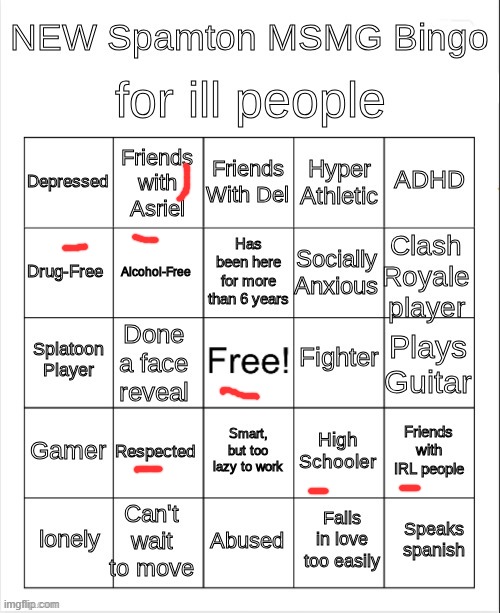 weird ahh bingo ong | image tagged in new spamton bingo | made w/ Imgflip meme maker