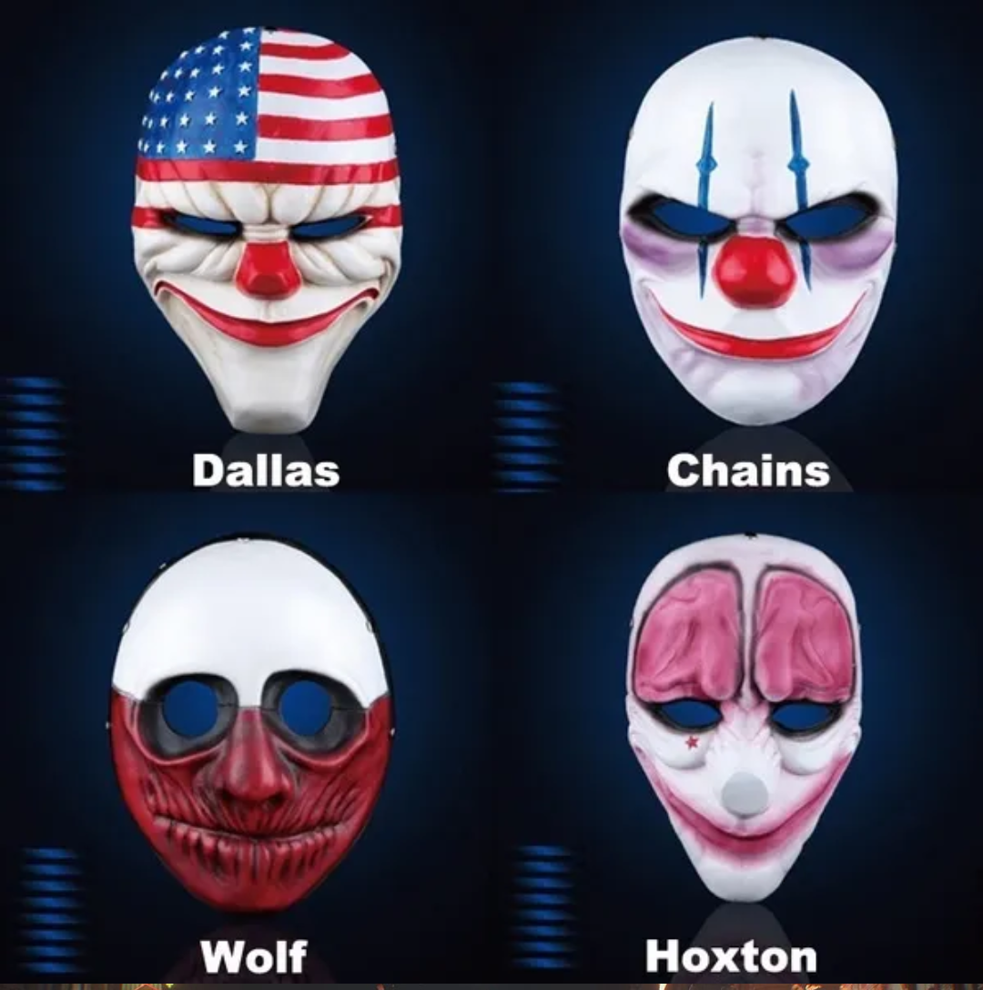 Payday gang masks Blank Meme Template