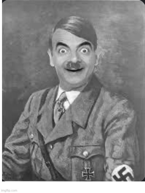Mr photoshopped onto Hitler Blank Meme Template
