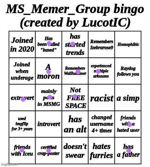 i dont swear irl but online i do does that count | image tagged in msmg bingo - by lucotic | made w/ Imgflip meme maker