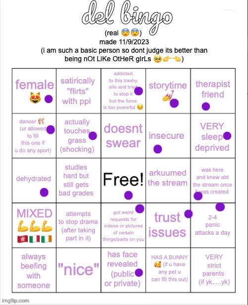 del bingo (real) | image tagged in del bingo real | made w/ Imgflip meme maker