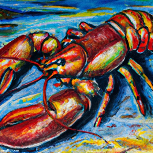 Lobster oil painting | image tagged in lobster | made w/ Imgflip meme maker