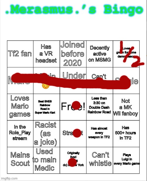 .Merasmus.’s Bingo | image tagged in merasmus s bingo | made w/ Imgflip meme maker