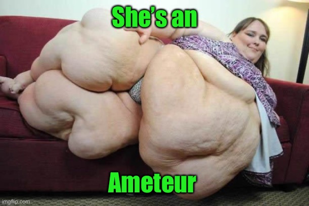 fat woman | She’s an Ameteur | image tagged in fat woman | made w/ Imgflip meme maker